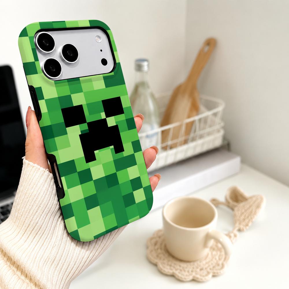 Gaming Console Case - Sıcak Oyun Yeşil Piksel Canavar Karikatür