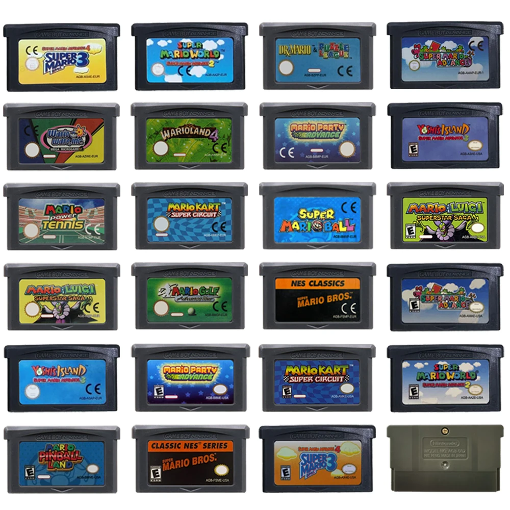 Gaming Console Mario - GBA Oyun Kartuşu 32 Bit Video