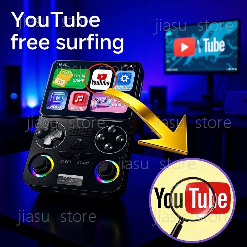 J36 Ultra El Tipi Oyun Konsolu - Handheld Gaming Console Youtube incelemesi ve fiyatı