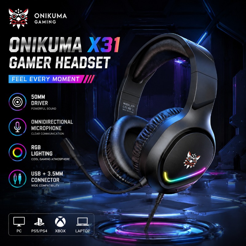 ONIKUMA X31 Oyun Kulaklığı Pro - Gaming Console In Amazon incelemesi ve fiyatı